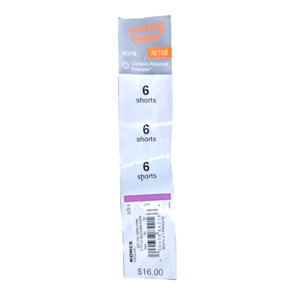 Jumping Beans Boys size 6 Green/Black Active Athletic Short w/Drawstring/Pockets - Picture 5 of 6